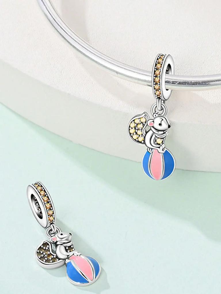 Charms Plata Copper Colors Circus Animals Mice And Beads Charm Pendant For Original Bracelet For Women Diy Jewelry Love Gift