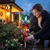 Solar Powered Outdoor Garden Lights 2Pcs Christmas Ball Light, Color Changing LED Stake with Automatic Dusk to Dawn 13 Beads, IP65 Waterproof