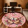 1PC Sloths Love Office Round Area Rug, Under Office Chairs Bedroom Living Room Home Decor,Carpet for Office, -1110267