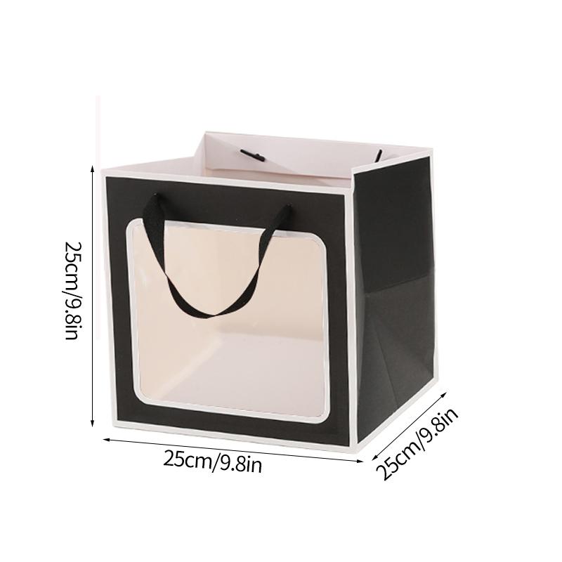 Portable Gift Bag Cookie Box with Window Shopping Bag Scarf Gift Box Birthday Gift Bags Packaging Bag Cake Boxes Wedding Decor