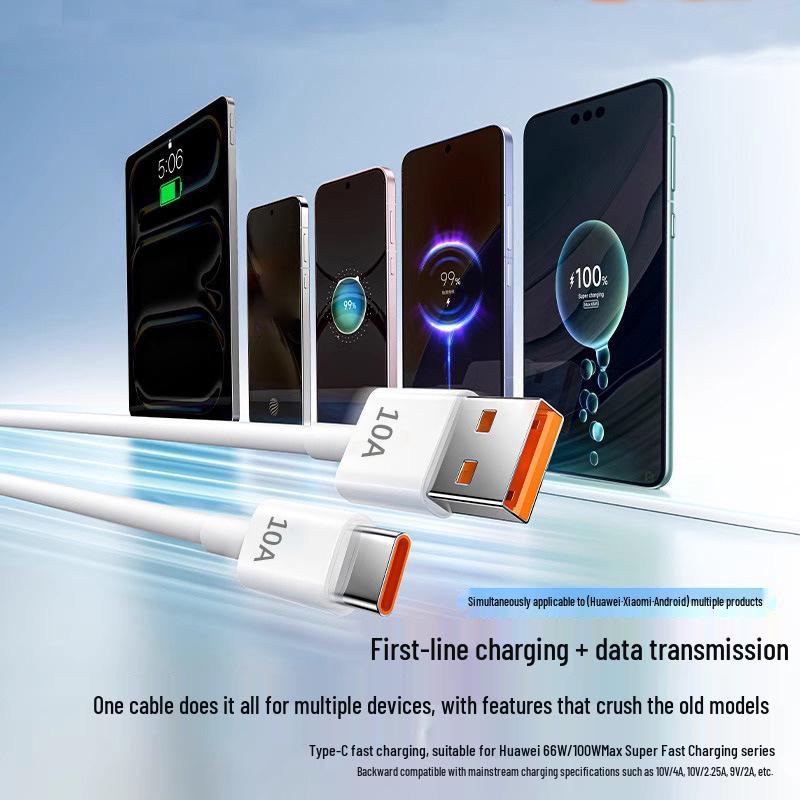10A Fast Charging Type-C Cable for Huawei Enjoy 70, P60, Honor Magic400/80