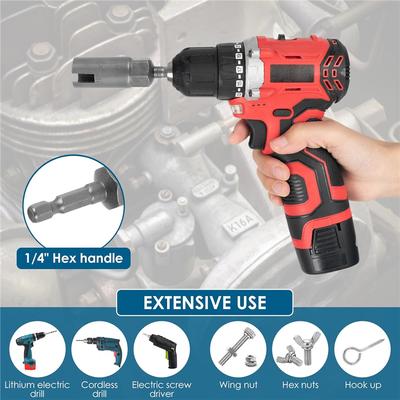 A58Z 5PCS Wing Nut Driver,11-19Mm Steel Slot Wing Nut Driver Bit, 1/4 Inch Hex Shank Wing Nut Driver Set, Nut Driver Socket