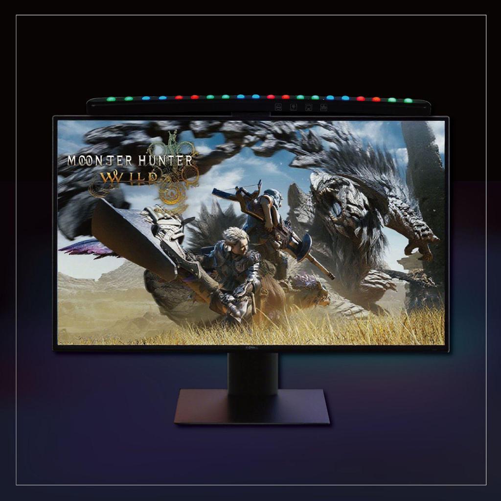 RGB Sound-Controlled LED Rhythm Light: Curved and Straight Screen Ambiance Lamp for Computer Monitors