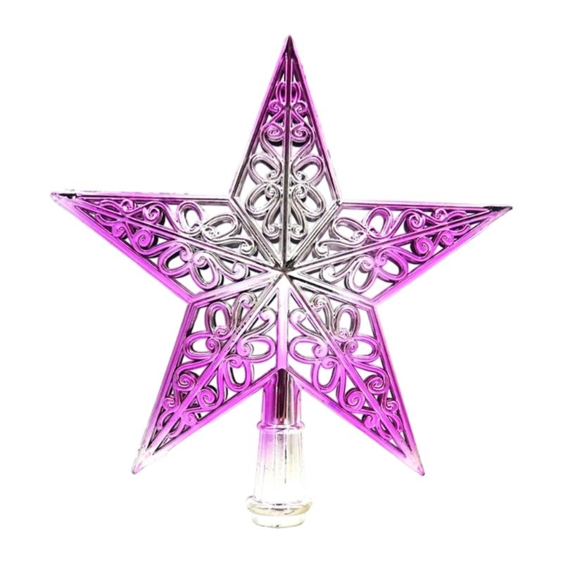 Christmas Tree Top Decoration Hollowed PVC Star Tree Ornament for Festival Tree Decoration Holiday Party Centerpieces