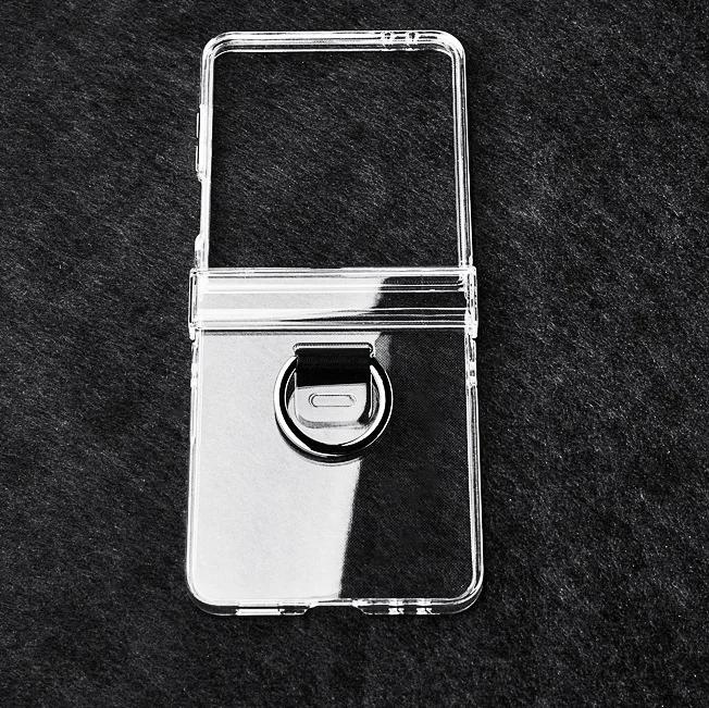 

Transparent Phone Case for Samsung Galaxy Z Flip 7 FE 6 5 4 3 Flip7 Flip6 Flip5 Ring Hinge Protective Clear Slin Hard Cover Galaxy Z Flip7 чистий