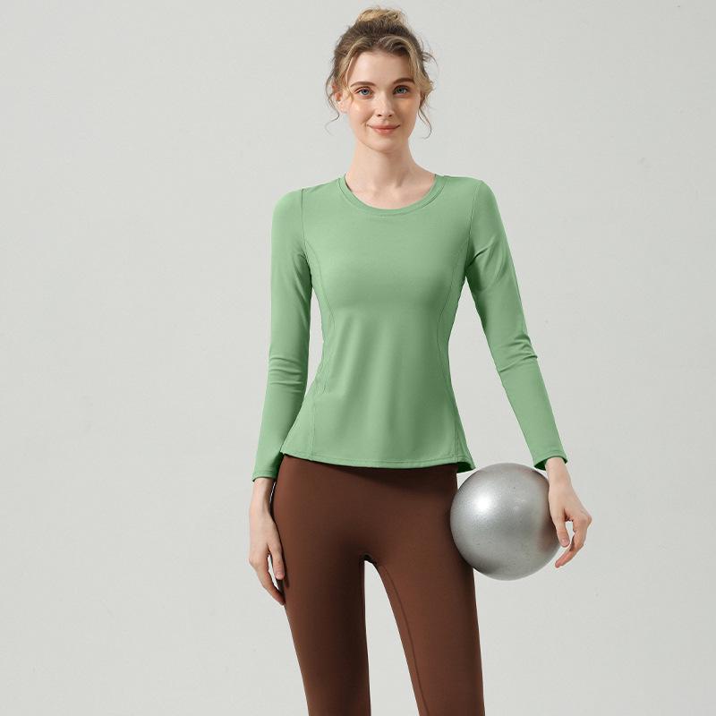 

Женский быстросохнущий топ для йоги с длинным рукавом и нагрудными вкладышами - Коллекция Осень/Зима 2025 L