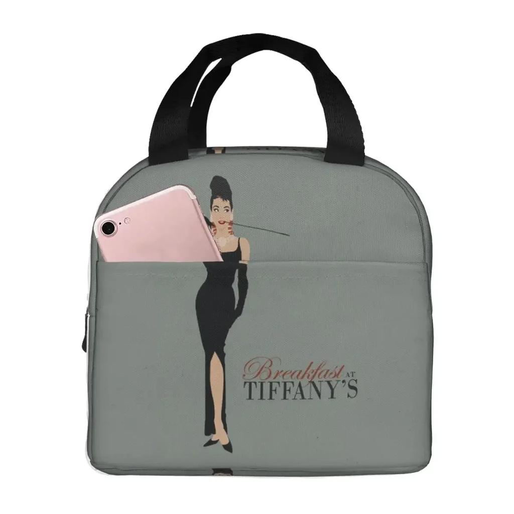 Cute Audrey Hepburn Insulated Lunch Bag for Women Office Cooler Thermal Food Box Tote Portable Lunch Boxes Container