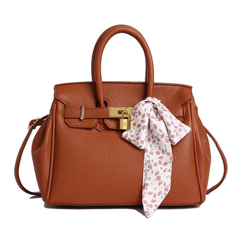 Premium Platinum Bag Women's New Handbag Lychee Pattern Shoulder Messenger Bag Versatile Commuter Bag