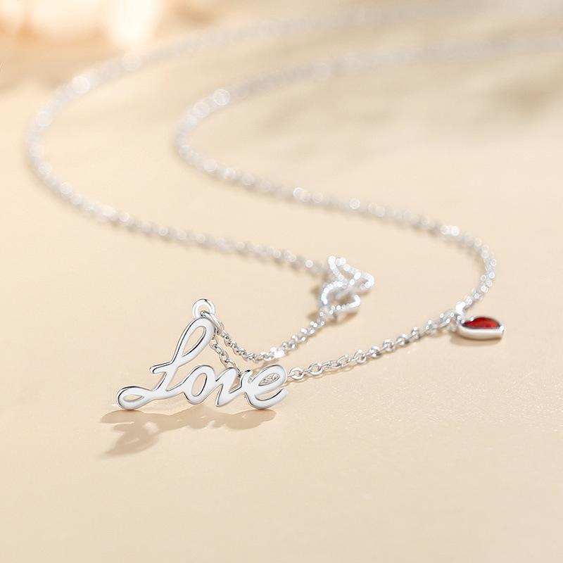 Tancise S925 Sterling Sølv Luksus Personlighet Anheng Halskjede Klassisk tidevannshalskjede for kvinner