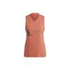 Logo Print Round Neck Sleeveless Sports Vest Women Vests Orange HR2217