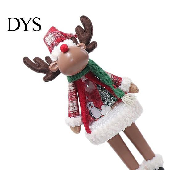 Musical Santa Snowman Reindeer LED Lighted Christmas Figurine, Swirling Glitter Claus Elk Indoor Holiday Party Decor Decoration with Music for