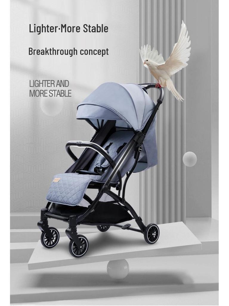 He Bao Baby Stroller: Reinforced Two-Way, One-Key Folding, High-Landscape Pram