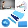 5pcs / Set Yoga Block Stretch Belt Latex Towel Resistance Loop Yoga Ball Fitness Set