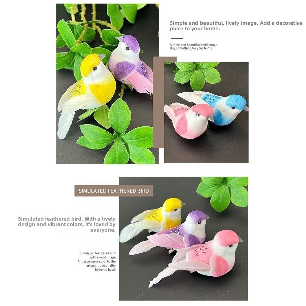 Colorful Simulation Birds Photography Props Home Decor Artificial Foam Feathers Birds with Clip Decorative Fake Bird