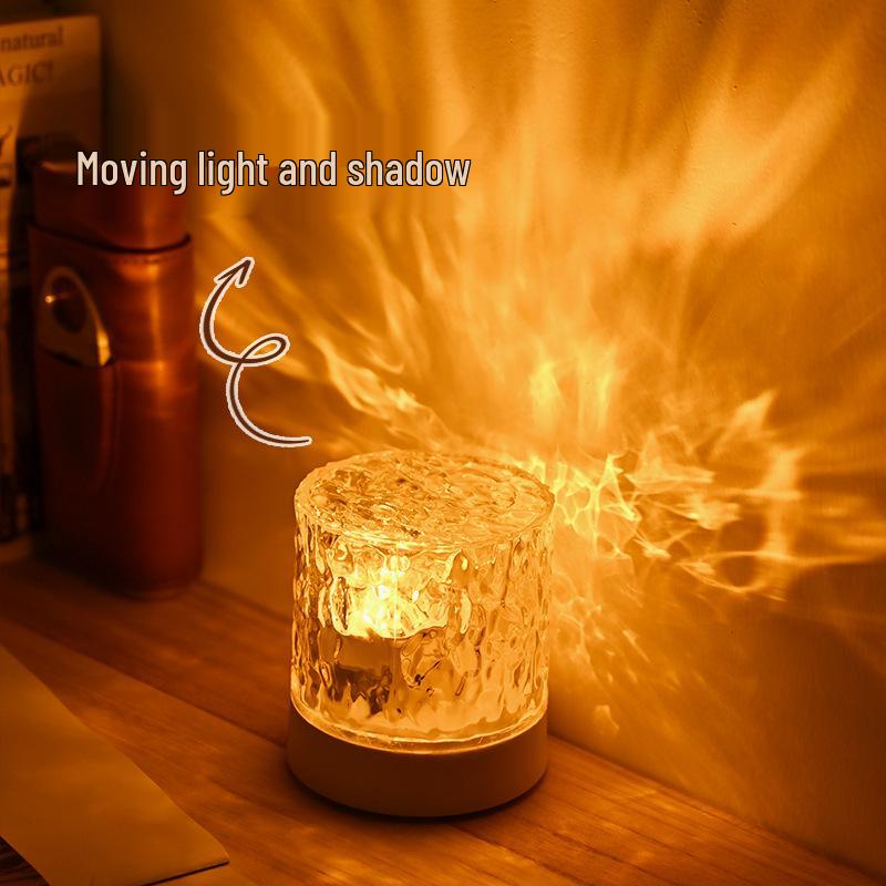 Rotating Ripple Atmosphere Projector: Warm Bedroom Night Light