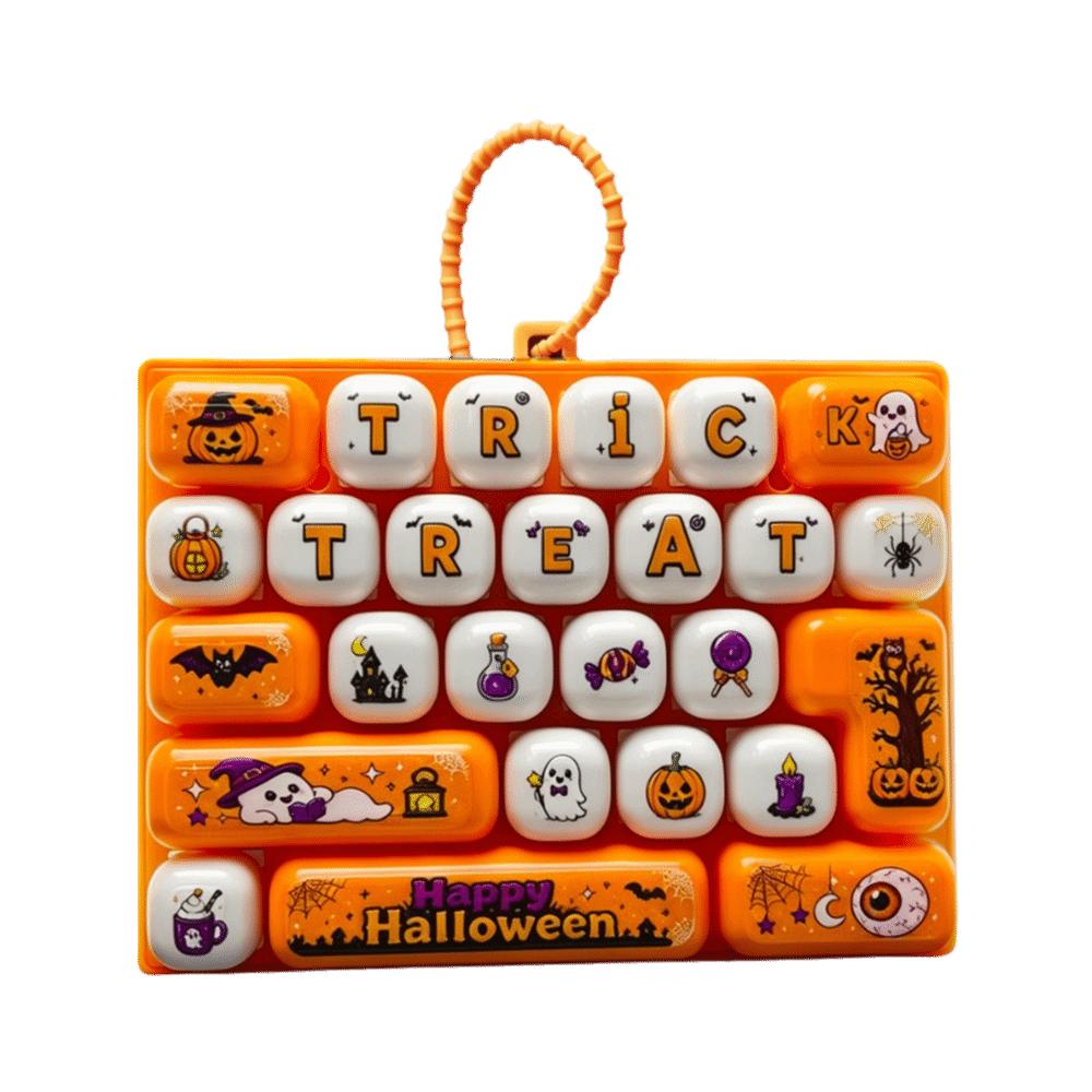 26 Key Decompression Button Toy Cute Design Halloween Keyboard Keychain Popular Pendant