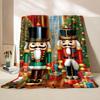 3D Christmas Nutcracker Soft Flannel Blanket for Bed Bedroom Sofa Picnic, Warm Throw Blanket for Cover Outdoor Leisure Nap Gift