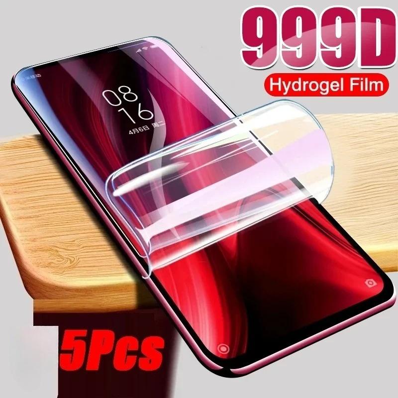 Película de hidrogel para xiaomi mi 9 8 se 9t pro max 2 3, protetor de tela mi 9 8 a3 a2 lite 6 6x mix 2 2s 3 play, 5 peças