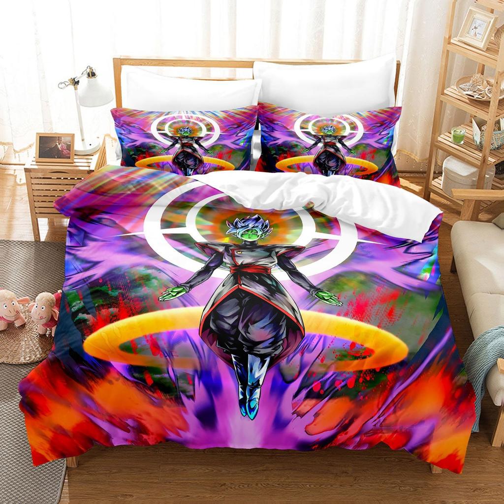 Dragon Ball Series Digital Printing 3D Kit Polyester Chemical Fiber Three-Piece Set