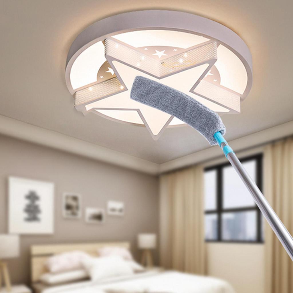 Flat Duster Extendable Long Handle Mop Microfiber Duster Under Appliance Cleaning Tool for Home Apartment Office Floor Furniture