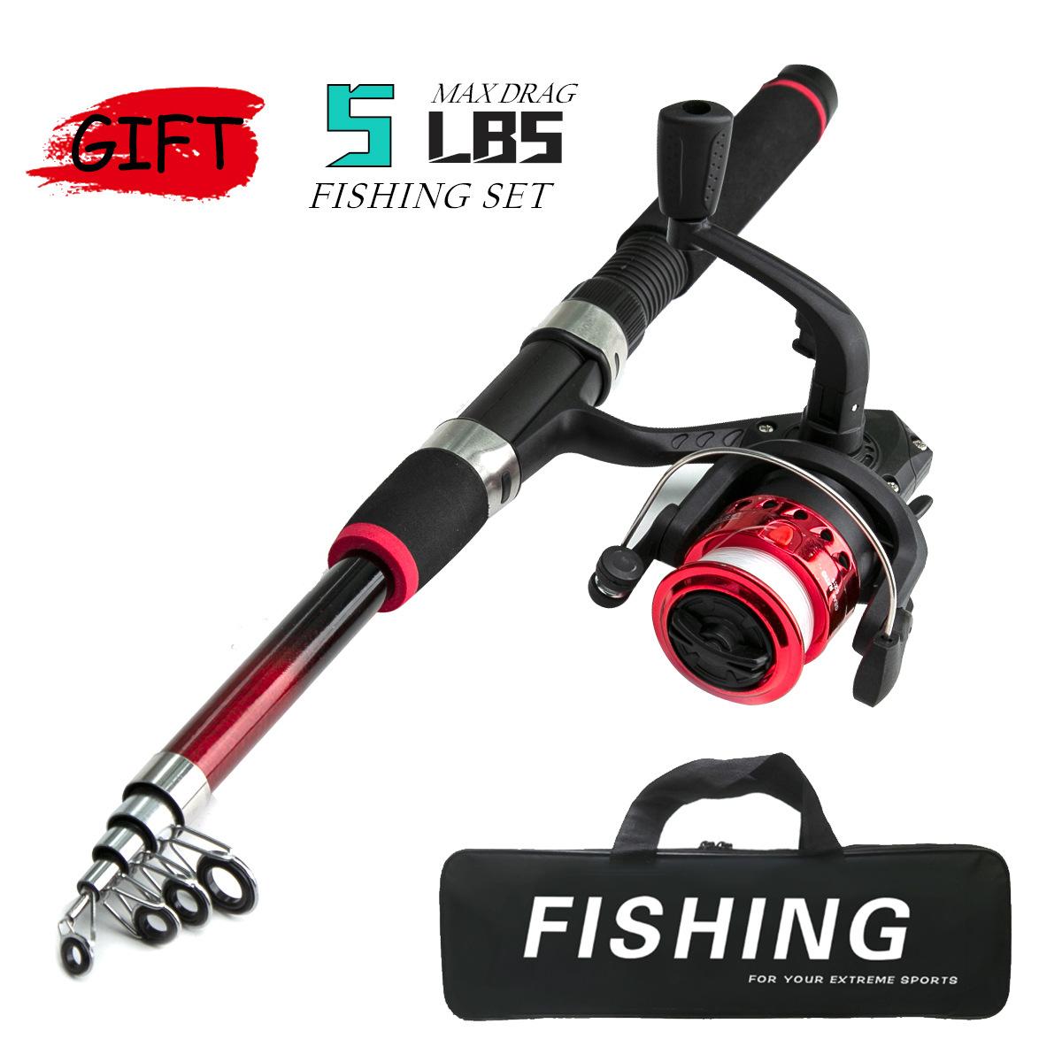 

Сверхлегкая детская портативная телескопическая удочка с полным комплектом, спиннинговая катушка, приманка, рыболовный крючок 5,2:1 катушка с передаточным числом и удочка длиной 1,8 м, подходящая для лета B