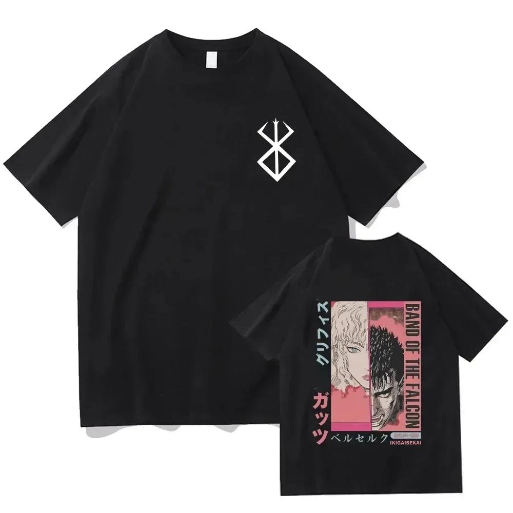 Letné Berserk pánske tričko Guts Cool Manga Japonské Anime Ženy Bavlna Harajuku Manga Hip-hop Nadrozmerné Streetwear tričko