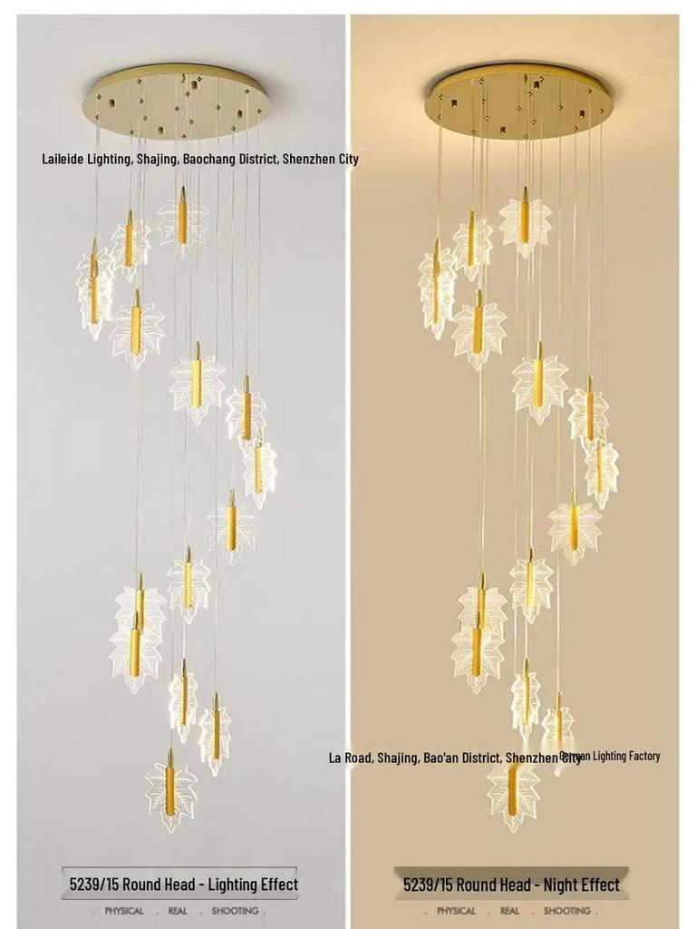 Nordic Loft Luxury Rotating Stairwell Pendant Light
