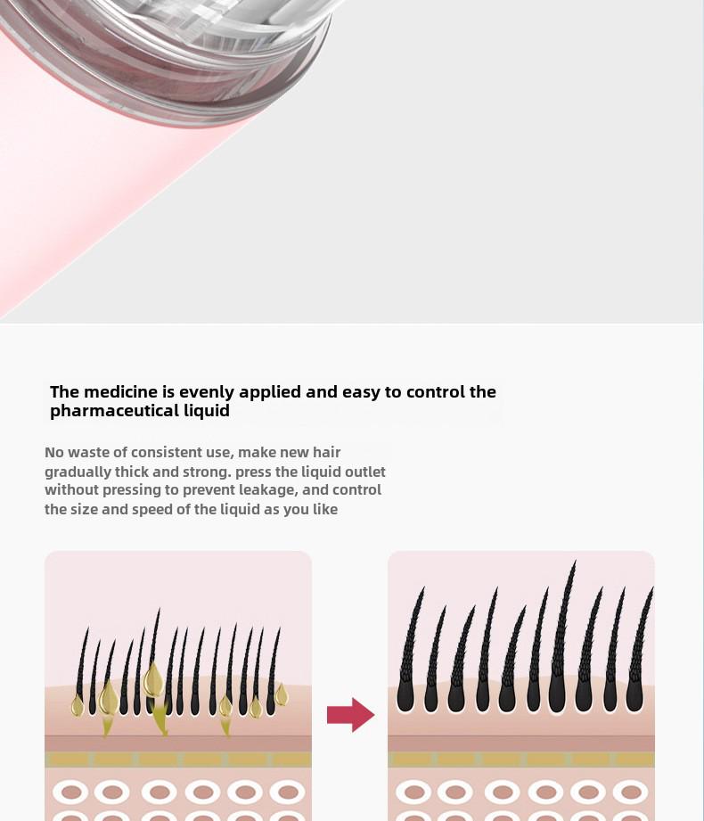 Hair Growth Roller Ball Massager & Scalp Liquid Applicator Comb