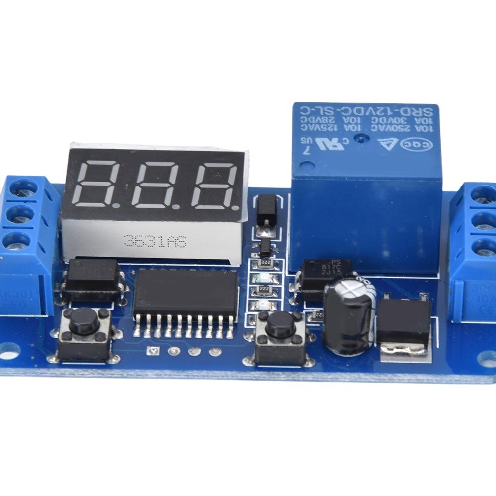 12V 12V Time Control Switch 0-999S High-level Trigger Timer Switch Module Power-off Memory with LED Display