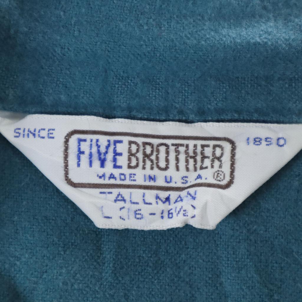 FIVE BROTHER 70s Vintage USA made chamois cloth Long sleeve shirt L Men's Used