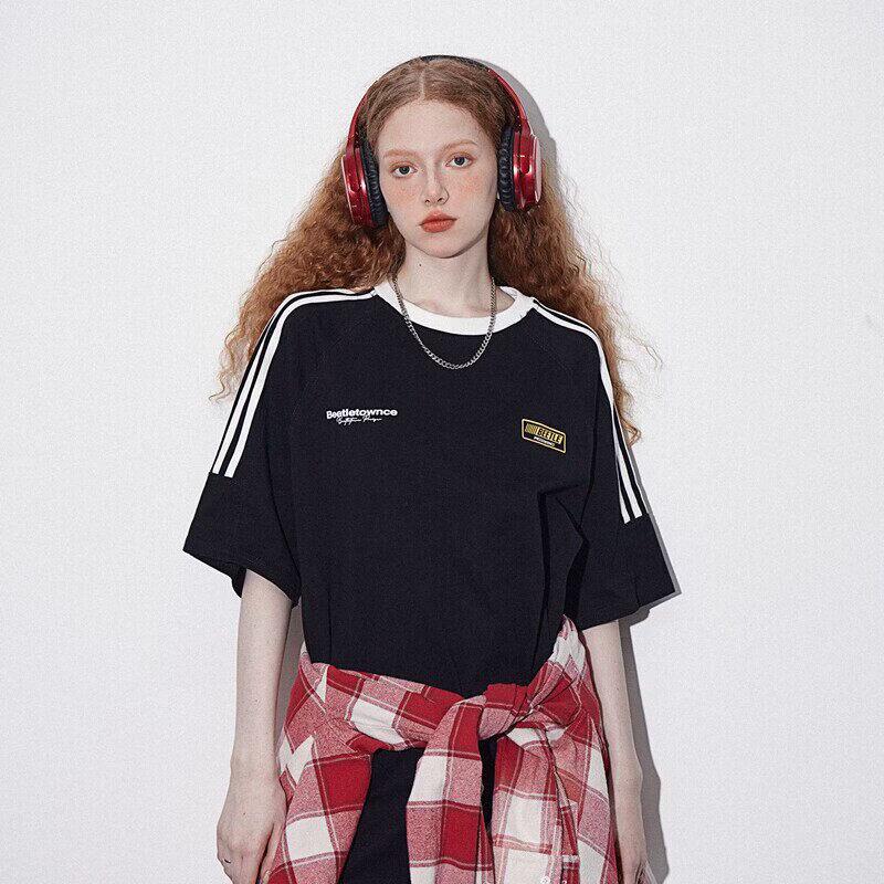 BEETLE TOWN Unisex Retro Loose Fit Short Sleeve T-Shirt