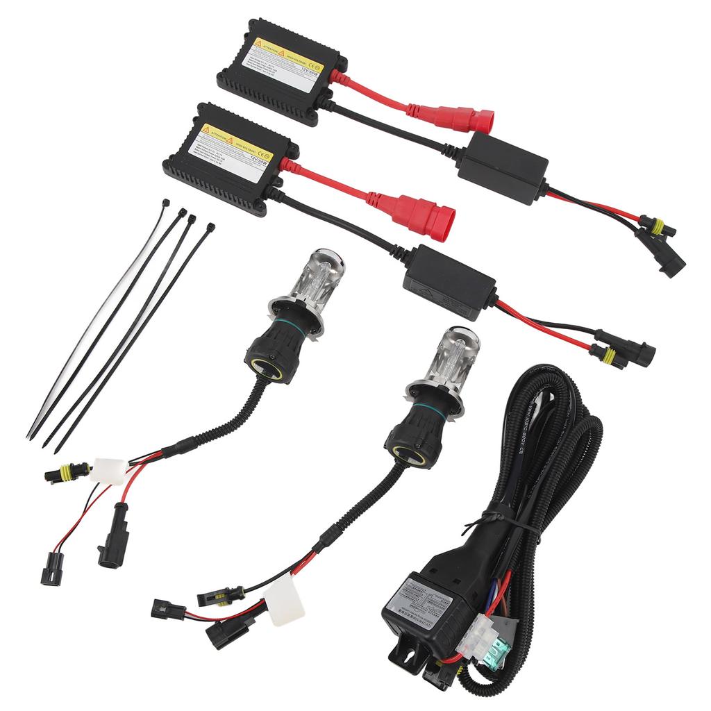 Xenon Scheinwerfer 5500LM H4 Xenon Birne 55W HID Xenon Birnen Kit für alle DC12V Autos 6000K Weiß