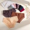 Damen Nahtlose Baumwollhöschen Sexy Spitze Einfarbige Hohe Taille Elastische Unterwäsche Hohe Qualität Atmungsaktive Intimpflege Lingerie
