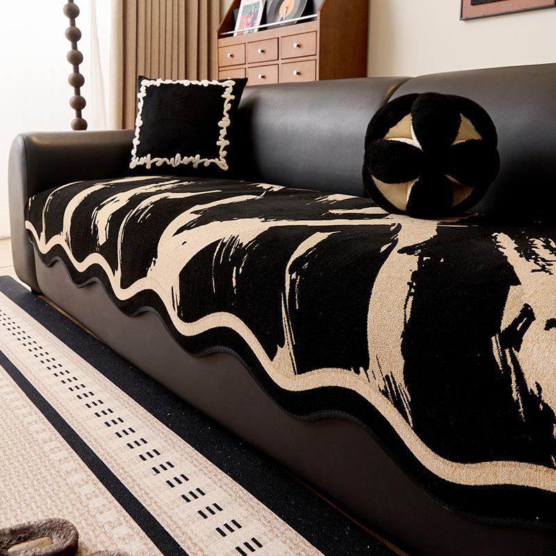 

Light Luxury High-Grade Leather Sofa Cushion New Special-Shaped Irregular Combination Sofa Seat Cushion Cover Cloth Towel 90*70cm