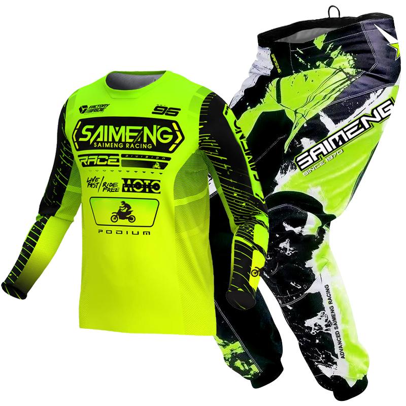Set Motocross Bambino Maglia e Pantaloni Moto Abbigliamento Bambini Ragazzo Grande Ragazza Set Attrezzatura MX Giovanile Tuta da Corsa