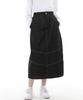 Seinteukeulu Wide Dome Half-Band Long Skirt Wdh-1303 Black Denim Brs