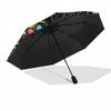 Dogs Glass Journey pattern umbrella, portable and foldable design, 8 ribs, a casual accessory for Halloween, Christmas, and birthday gifts.