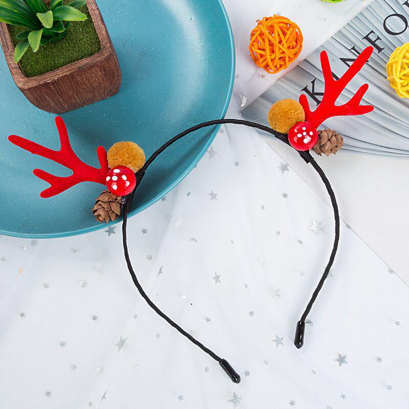 Forest Girl Christmas Antler & Berry Headband - Festive Elk Headdress for Performances