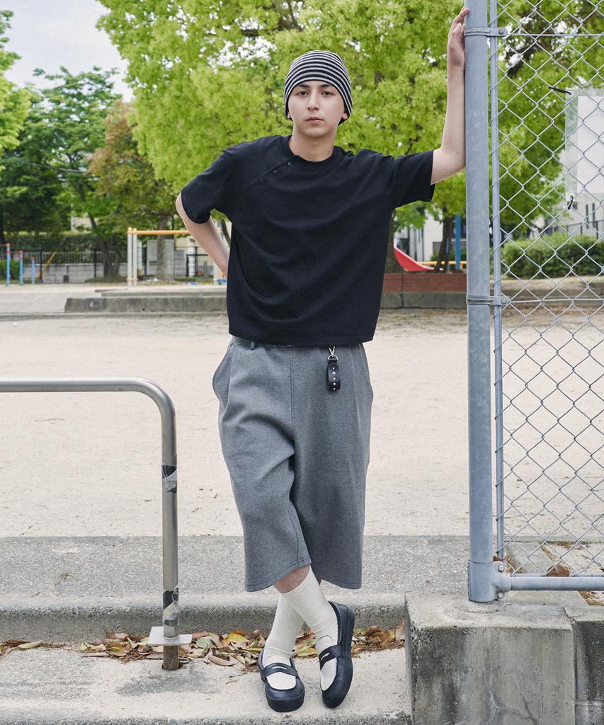 XERO Loop Side Deep One-Tuck Sweat Shorts [Melange Charcoal]