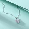 S925 sterling silver pink diamond love necklace female niche design sense light luxury heart-shaped zircon pendant collarbone chain European
