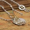 S925 Sterling Silver Jewelry Retro Thai Silver Feather Eagle Claw Tag Personality Men and Women Sweater Chain Pendant