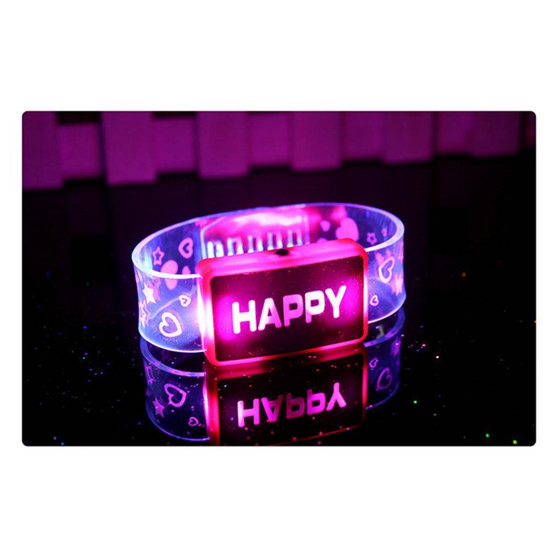 

Valentine s Day Flashing LOVE Luminous Bracelet and Watch HAPPY Pink