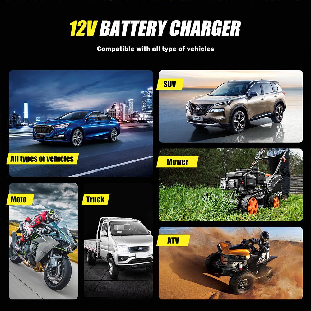 2-in-1 Intelligentes Auto-Batterieladegerät Systemtester Auto Motorrad Batterieanalysator Für Blei-Säure AGM GEL Lithium LiFePo4 Batterien