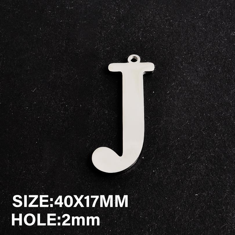 

5pcs Silver Color Classic Fashion Big Stainless Steel Initial Pendants For Jewelry Making Supplies A-Z 26 Letters Charm Pendant