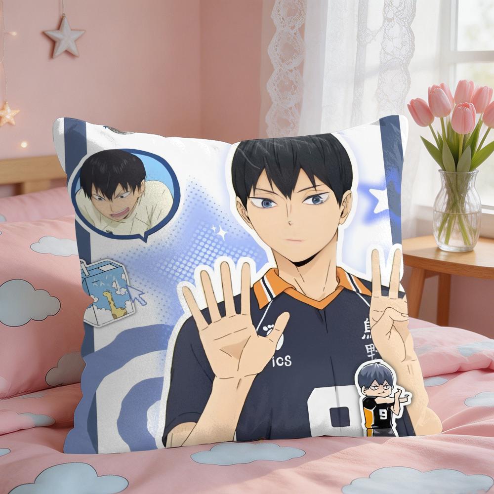 HHaikyuu Anime Role Cushion Cover Square Short Plush Pillow Case Living Room Sofa Home Decor Funda X