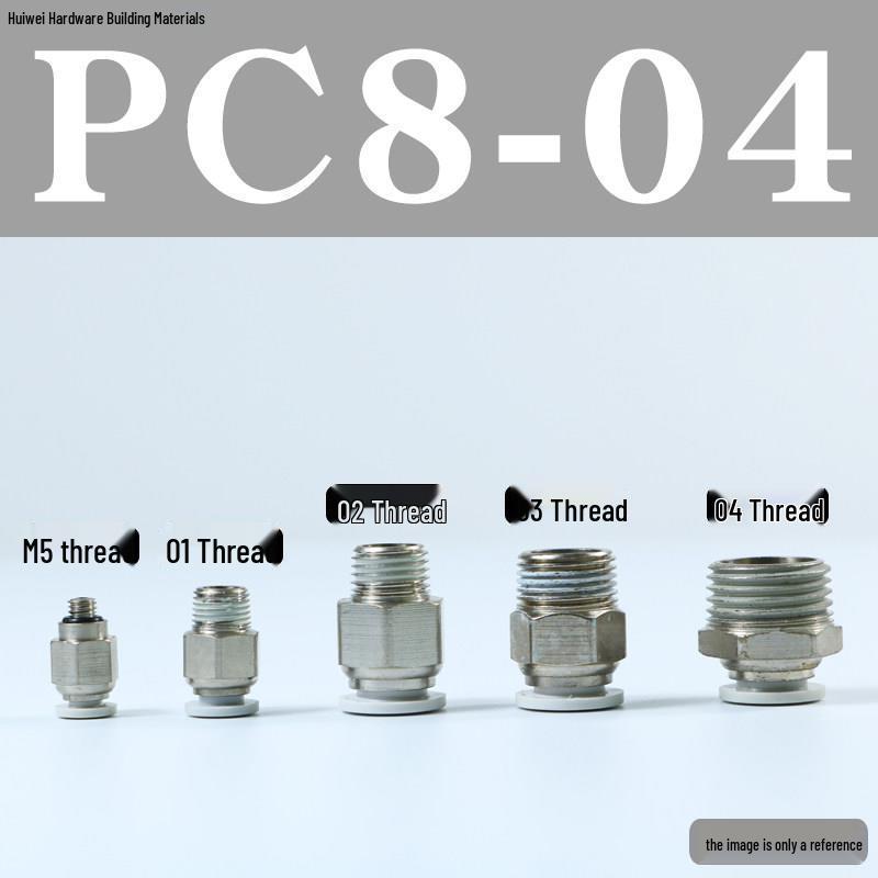 Pneumatic Push-to-Connect Air Hose Fitting - Quick Connectors PC6, PC8, PC12 (M5 Thread)