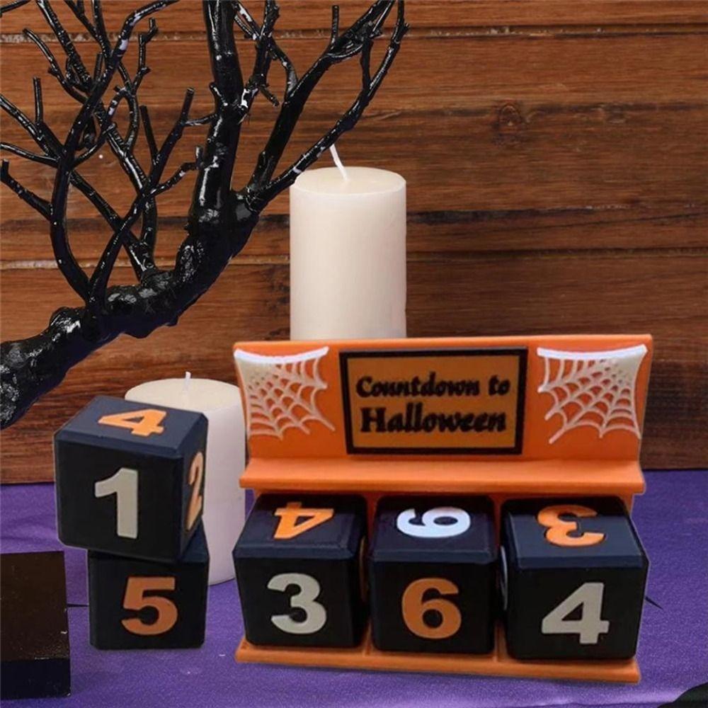 Exquisite Halloween Theme Countdown Calendar Ornament Holiday Decor Desktop Decoration Indoor