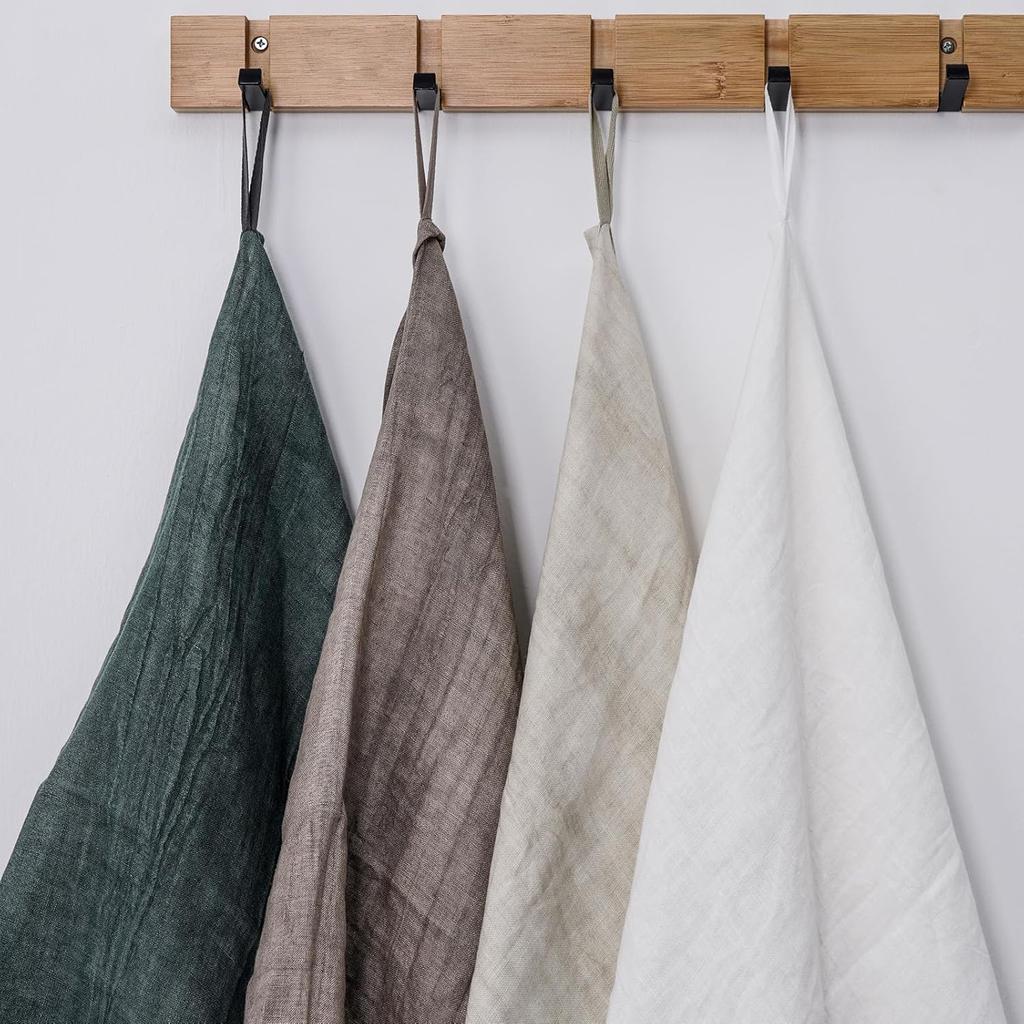 100% Linen Bath Towel 29.5x52 Inch French Flax Linen Quick Dry Towel for Bathroom, Beach, Travel, Sauna, Natural Thin Hair Towel, White