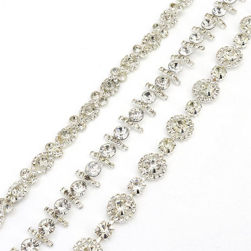 10Yards Rhinestone Chain Diamond Trim Fringe Crystal Bag Hat Accessories DIY Wedding Decoration Gift Irregular Rhinestone Ribbon