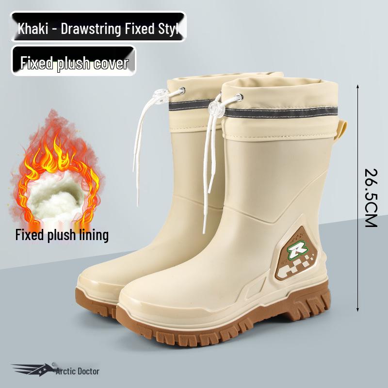 Men's Warm Non-Slip Durable Rain Boots for Food Delivery, Fishing, and Gardening